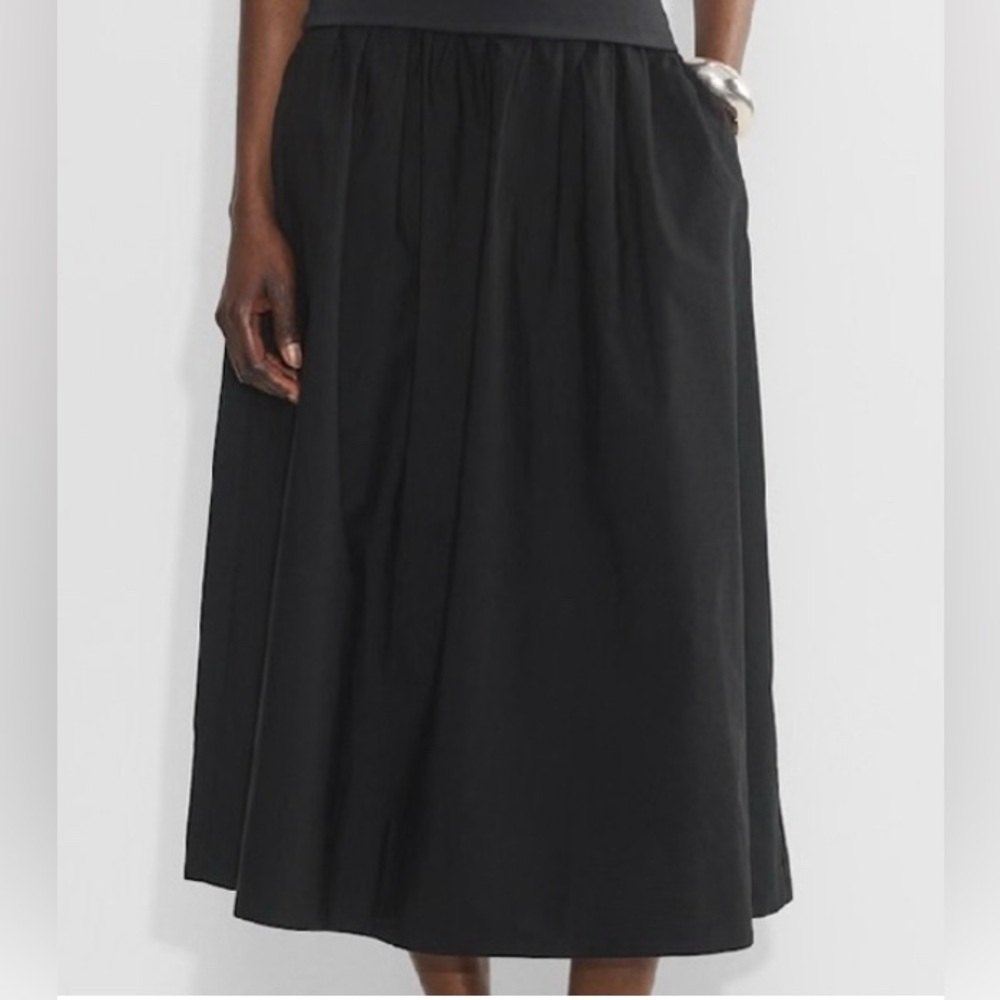 Babaton Luxury Black A-Line Pleated Thick Long Skirt